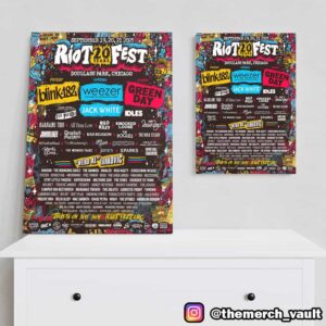 Riot Fest 2025 Poster Lineup September 19-20-21 2025 20 Years Anniversary At Douglass Park Chicago Poster Canvas