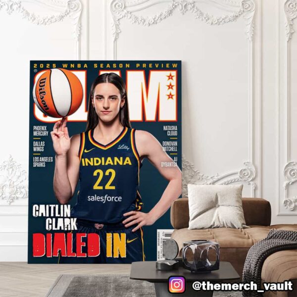 SLAM Cover Magazine Issue 256 2025 WNBA Season Preview Caitlin Clark May 2025 Cover 3 Of 5 Indiana Fever Collection Poster Canvas Home Decor