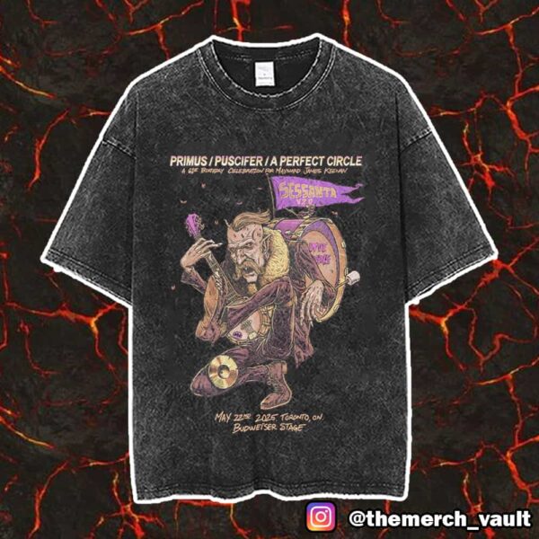 Sessanta V2.0 61st Birthday Celebration For Maynard James Keena x Primus x Puscifer x A Perfect Circle May 22nd 2025 At Toronto ON Budweiser Stage Vintage Washed Unisex T-Shirt