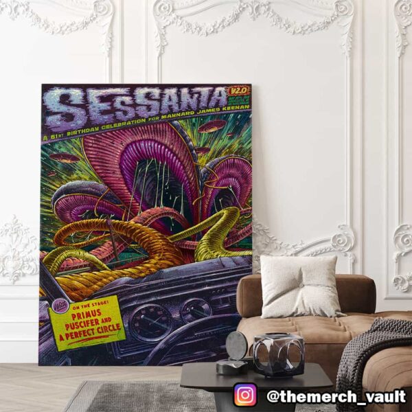 Sessanta V2.0 61st Birthday Celebration For Maynard James Keenan Event Poster By Max Mahn May 10 2025 At Charlotte NC PNC Music Pavilion Poster Canvas Home Decor