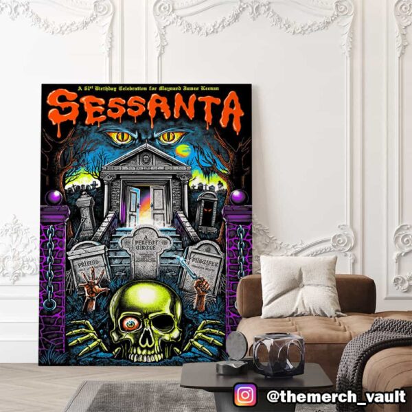 Sessanta V2.0 61st Birthday Celebration For Maynard James Keenan May 11st 2025 At Veterans United Home Loans Amphitheater Virginia Beach Event Poster Merch Poster Canvas Home Decor