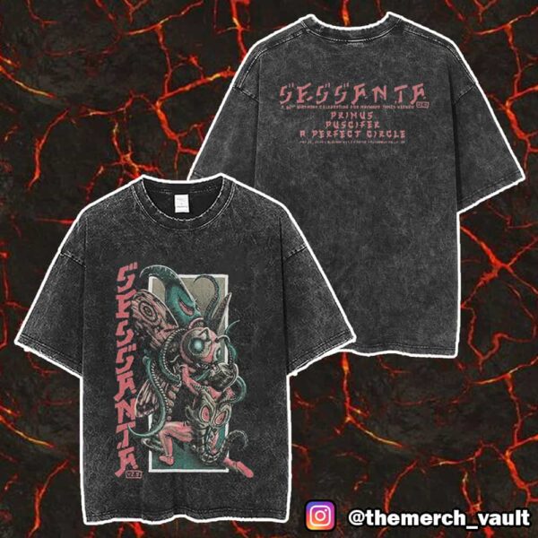 Sessanta V2.0 61st Birthday For Maynard James Keenan Artwork Design By Neal Williams Event Tee May 25 2025 At Blossom Music Center Cuyahoga Falls OH Unisex Washed T-Shirt