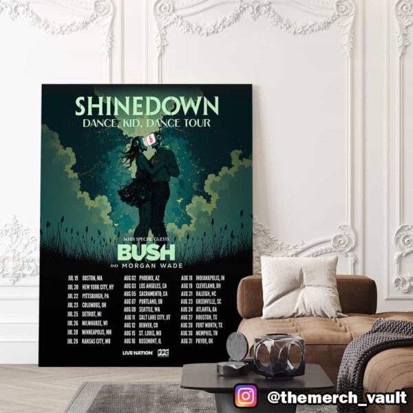 Shinedown Dance Kid Dance Tour 2025 With Bush And Morgan Wade Poster Tour Dates Poster Canvas Home Decor