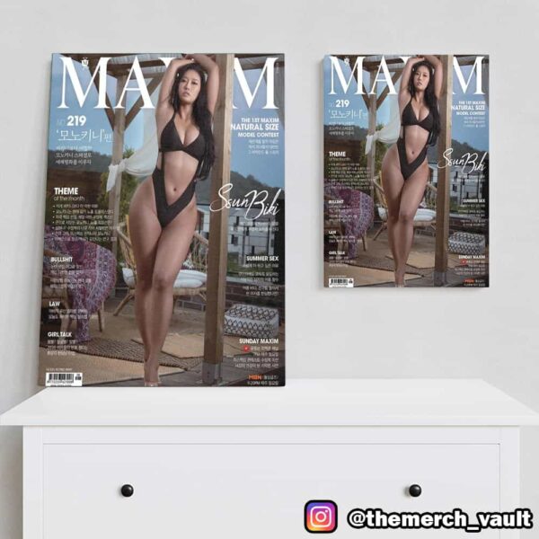 SsunBiki MAXIM Korea No. 219 Monokini First Plus-size Cover Model Summer Sex Poster Canvas
