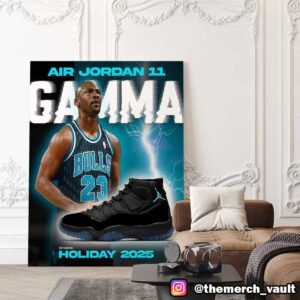 The Air Jordan 11 Gamma Returns Holiday 2025 Michael Jordan Cover Artwork Poster Canvas Home Decor