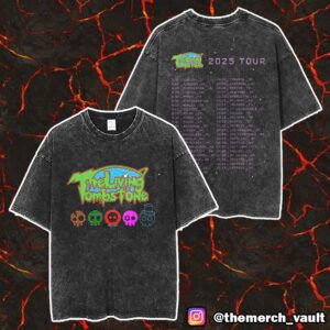 The Living Tombstone Official Internet Band 2025 World Tour With Tour Dates Print On Back Merch Unisex Two Sided Washed T-Shirt
