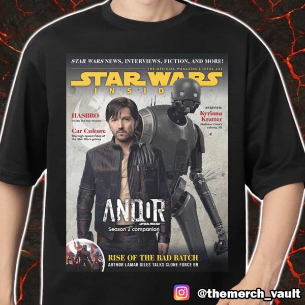 The Official Star Wars Magazine Issue Insider 233 August 19 2025 Diego Luna As Cassian Andor Cover Merch Unisex T-Shirt