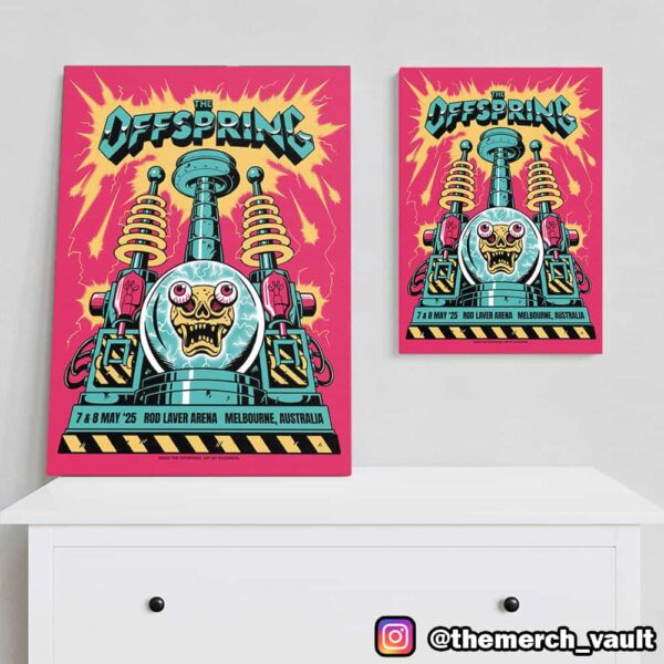 The Offspring 7-8 May 2025 At Rod Laver Arena Melbourne Australia Official Concert Poster By Dozergirl Poster Canvas