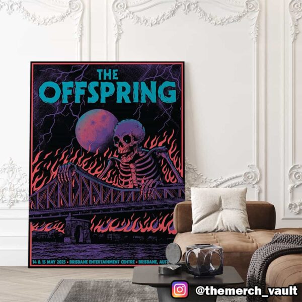 The Offspring Final Poster Illustrated By Lewy Jones May 14-15 2025 At Brisbane Entertainment Centre AU Poster Canvas Home Decor