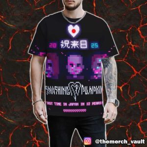 The Smashing Pumpkins Back To Japan This September 2025 Pixel Artwork By Miyulilly First Time In Japan In 12 Years All Over Print Graphic T-Shirt, Hoodie