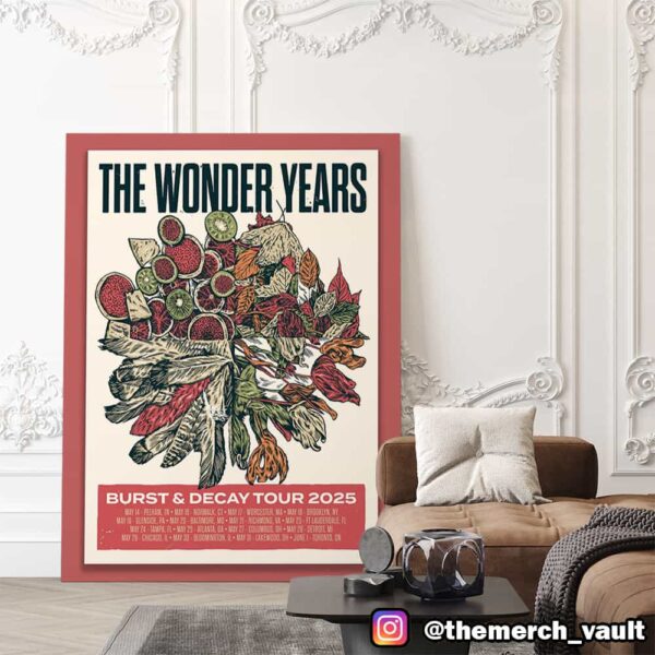 The Wonder Years Burst And Decay Tour 2025 Poster Tour Dates Poster Canvas Home Decor