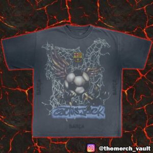 Travis Scott Cactus Jack x FC Barcelona Washed Spray Logo Unisex T-Shirt