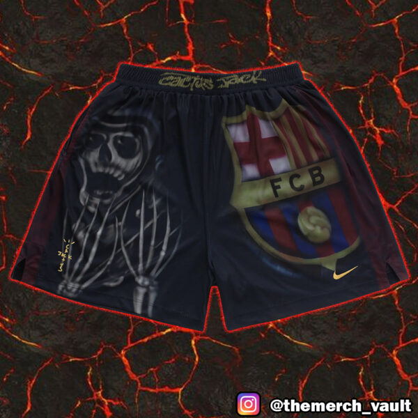 Travis Scott Cactus Jack x Nike Swoosh x FC Barcelona Skeleton Home Shorts