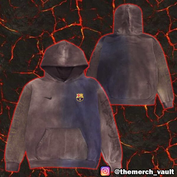 Travis Scott Cactus Jack x Nike Swoosh x FC Barcelona Split-Dye Crest Hoodie