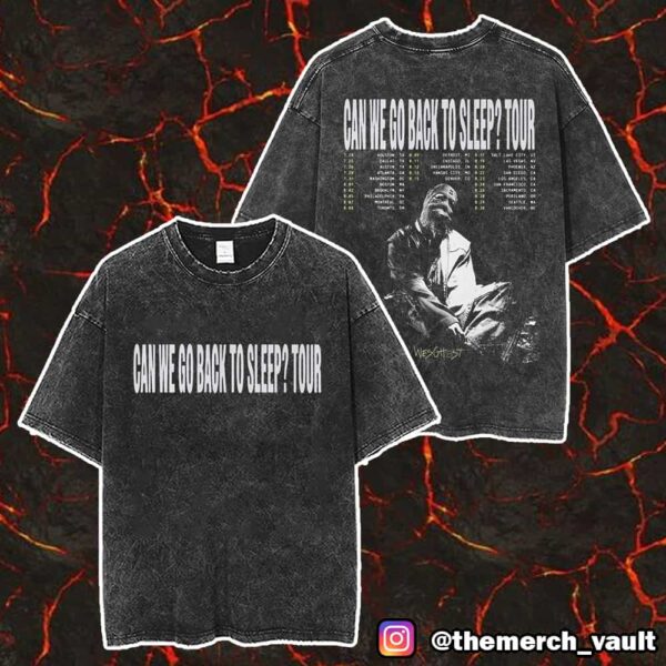 WesGhost Can We Back To Sleep Tour 2025 Tour Dates Backprint Merch Unisex Two Sided Washed T-Shirt