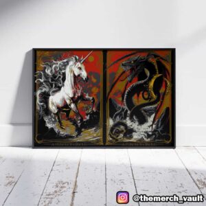 A Perfect Circle 61st Maynard James Keenan Birthday June 6 2025 Unicorn And Dragon Artwork Poster Event By Carin Cronacher At Cascades Amphitheater Poster Canvas