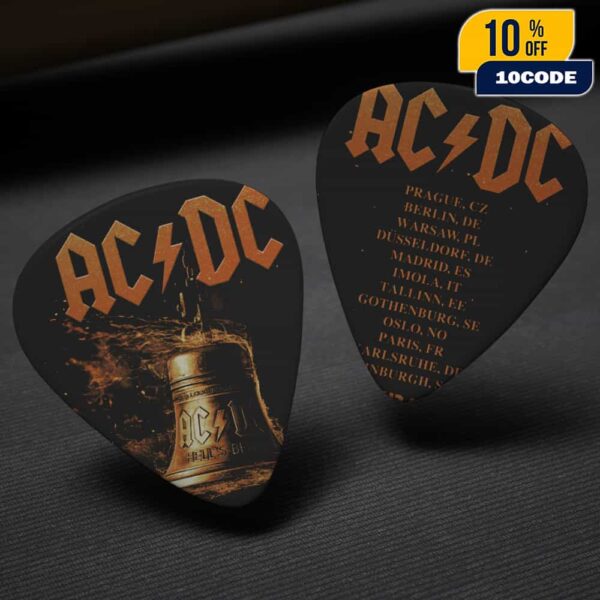 AC/DC PWR UP Tour 2025 Hells Bells Lightning EU Tour Dates Backprint Guitar Pick