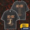 ACDC PWR UP Tour 2025 Angus Electric Europe Tour Dates Backprint Merch Unisex Two Sided Washed T-Shirt