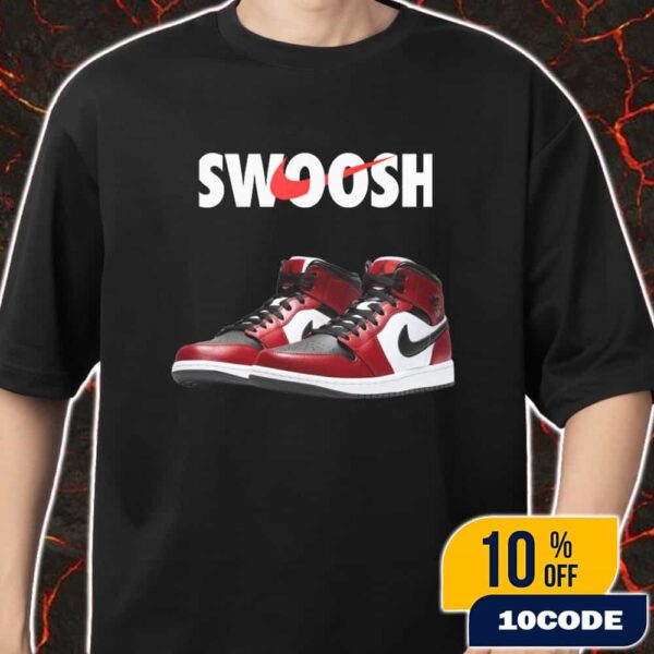 Air Jordan 1 Mid Chicago Toe 2025 Sneaker Nike Swoosh Logo Merch Unisex T-Shirt