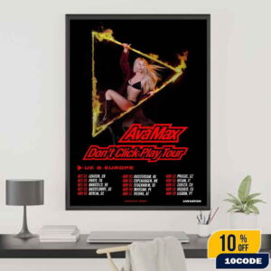 Ava Max Don’t Click Play UK And Europe Tour 2025 Dates List Fan Gifts Home Decor Poster Canvas