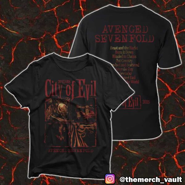 Avenged Sevenfold City Of Evil 20th Anniversary 2005-2025 Unisex T-Shirt