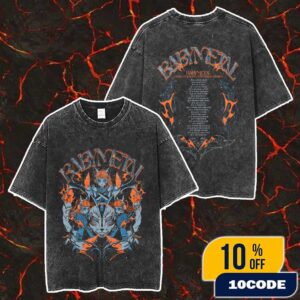 Babymetal World Tour 2025-2026 North American With Tour Dates Backprint 123 Thunder Tee Version Unisex Washed T-Shirt