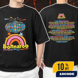 Bonnaroo Music And Arts Festival June 12-15 2025 At Manchester TN Disco Ball Artwork With Line Up Unisex T-Shirt Merchandise