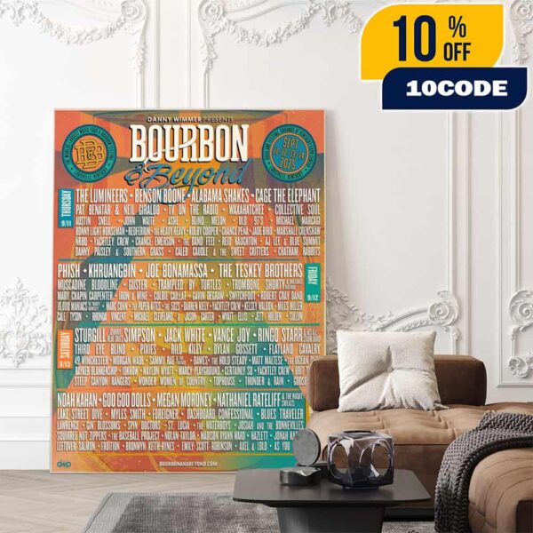 Bourbon And Beyond 2025 Festival September 11-14 2025 At Highland Festival Grounds At Kentucky Exposition Center Louisville Poster Line Up Poster Canvas Home Decor