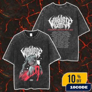 Bullet For My Valentine Through The Door Poisoned Ascendancy 2025 With Tour Dates Backprint Merch Unisex Two Sided Washed T-Shirt