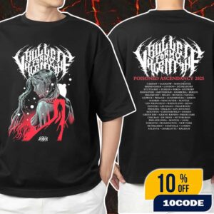 Bullet For My Valentine Through The Door Poisoned Ascendancy 2025 With Tour Dates Backprint Unisex T-Shirt Merchandise