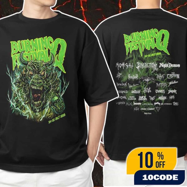 Burning Q Project Festival July 24-26 2025 At Fressenbuttel With Line Up Backprint Unisex T-Shirt Merchandise
