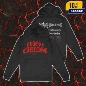 Chaos And Carnage 2025 Tour Dates Backprint Unisex Hoodie Merch New Arrivals