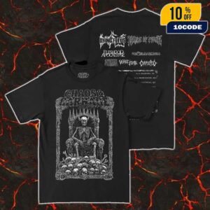 Chaos And Carnage 2025 Tour Merch White Skull King Tee With Line Up x Tour Dates Backprint Unisex T-Shirt