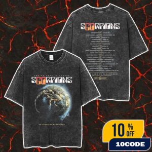 Coming Home To Europe 60 Years Of Scorpions Euro Tour 2025 With Tour Dates Backprint Merch Unisex Two Sided Washed T-Shirt
