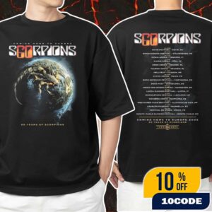 Coming Home To Europe 60 Years Of Scorpions Euro Tour 2025 With Tour Dates Backprint Unisex T-Shirt Merchandise