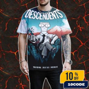 Descendents Poster Print For Punk In The Park Festival June 28 2025 At Portland OR Design Artwork By Mark Bell All Over Print Graphic T-Shirt, Hoodie