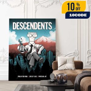 Descendents Poster Print For Punk In The Park Festival June 28 2025 At Portland OR Design Artwork By Mark Bell Poster Canvas Home Decor
