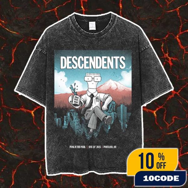 Descendents Poster Print For Punk In The Park Festival June 28 2025 At Portland OR Design Artwork By Mark Bell Vintage Washed Unisex T-Shirt