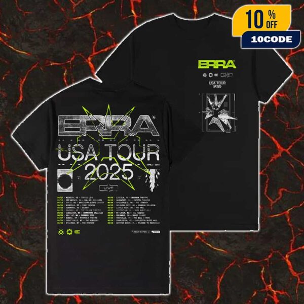 ERRA USA Tour 2025 Live Tee With Tour Dates Backprint Unisex Two Sides T-Shirt