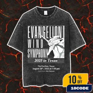 Evangelion Wind Symphony 2025 North America Debut In The Pavilion Texas August 28th 2025 Guest Vocalist Yoko Takahashi Vintage Washed Unisex T-Shirt