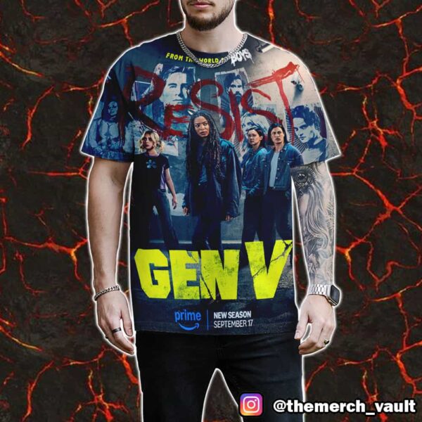 From The World Of The Boys Movie Poster Gen V Season 2 Premieres September 17 2025 All Over Print Graphic T-Shirt, Hoodie