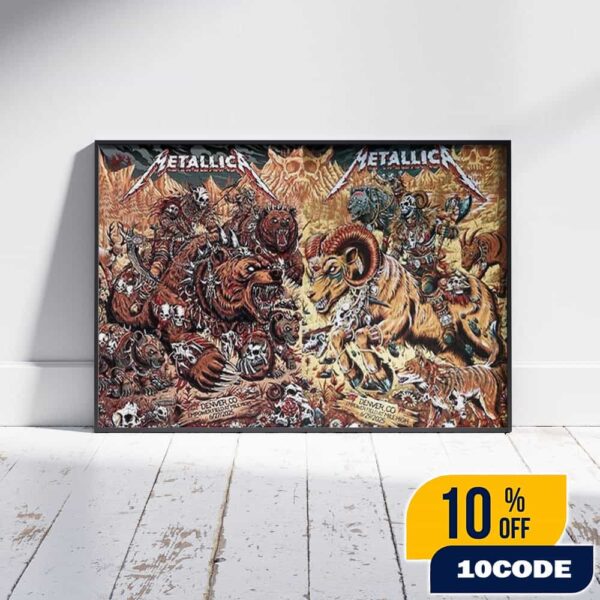 Full Shows Metallica M72 Denver No Repeat Weekend North American Tour June 27-29 2025 At Empower Field At Mile High Poster Event Artwork By Juan Ma Orozco Landscape Poster Canvas