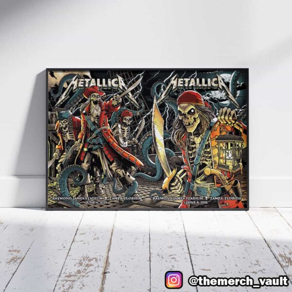 Full Shows Metallica M72 Tampa No Repeat Weekend June 6-8 2025 North American Tour At Raymond James Stadium Poster Event Artwork By Andrew Cremeans Poster Canvas