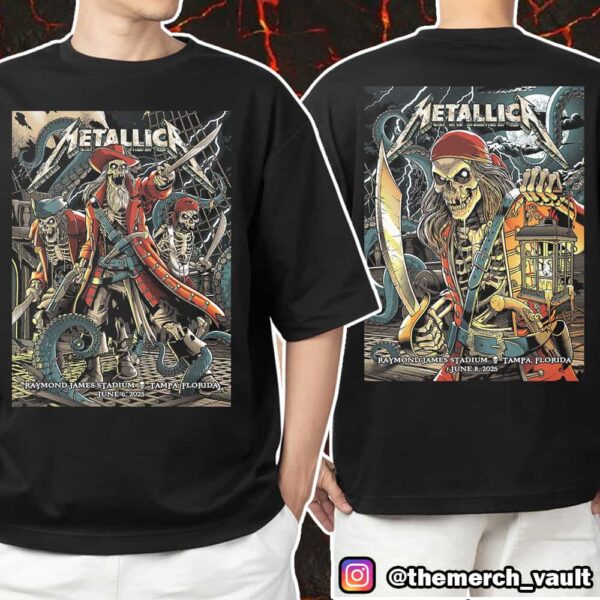 Full Shows Metallica M72 Tampa No Repeat Weekend June 6-8 2025 North American Tour At Raymond James Stadium Poster Event Artwork By Andrew Cremeans Unisex T-Shirt