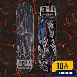 Full Shows Poster Artwork By Brandon Heart Metallica M72 Santa Clara 20-22 June 2025 North American Tour At Levi’s Stadium No Repeat Weekend Skateboard Event Deck