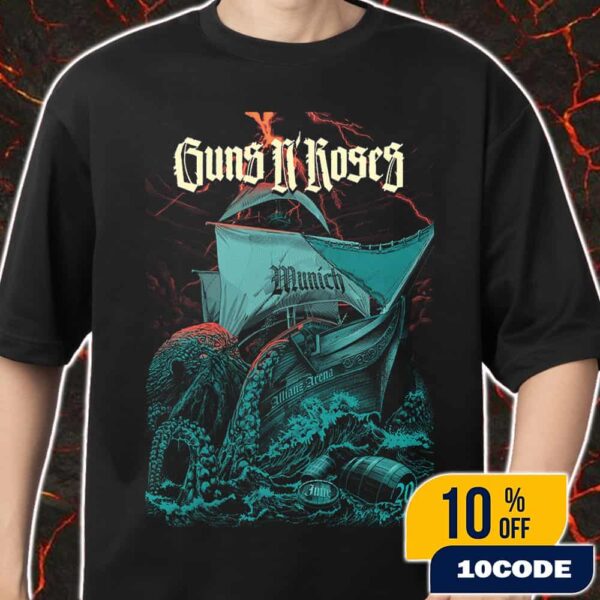 Guns N’ Roses Live Concert Poster June 20 2025 At Allianz Arena Munich Germany Merch Unisex T-Shirt