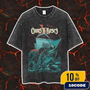 Guns N’ Roses Live Concert Poster June 20 2025 At Allianz Arena Munich Germany Vintage Washed Unisex T-Shirt