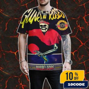Guns N’ Roses Poster Event Tour Artwork June 18 2025 At Dusseldorf Germany Merkur Spiel-Arena All Over Print Shirt
