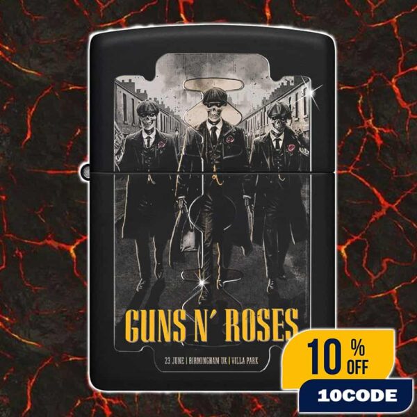 Guns N’ Roses Poster Tour Peaky Blinders Artwork June 23 2025 At Birmingham UK Villa Park Lighter Box