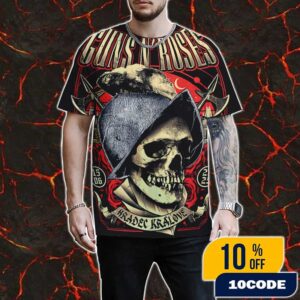 Guns N’ Roses Tour Poster June 15 2025 At Park 360 Hradec Kralove Anniversary 30th Birthday Rock For People Festival All Over Print Graphic T-Shirt, Hoodie